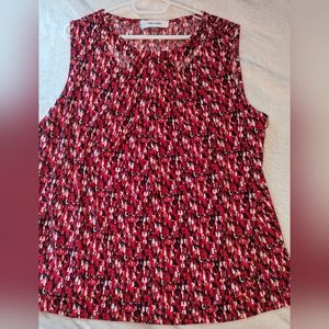 Jones Studio 1X Dress Tank Top in Red, Black and White